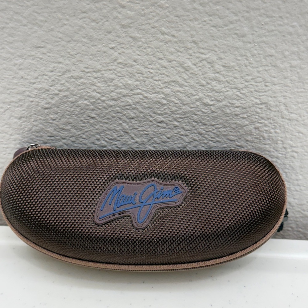 Maui Jim Brown Sunglass Hard Case Zip Closure